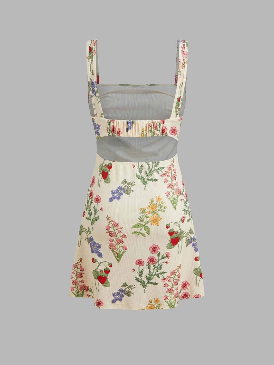 Women'S Summer Floral Dress Square Neck Mini Dress Sleeveless Cute Sundress Party Dresses Trendy 2025